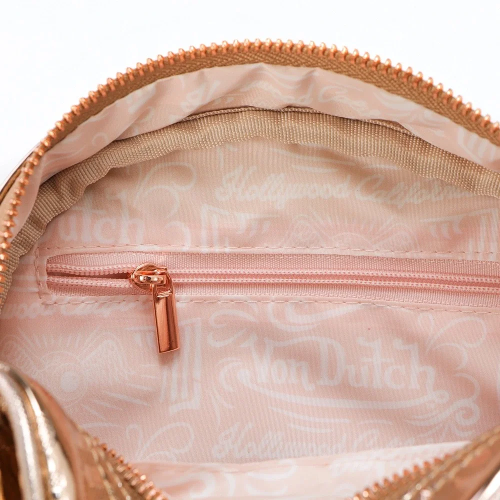 NWT Von Dutch Rose Gold Reflective Bowling Bag